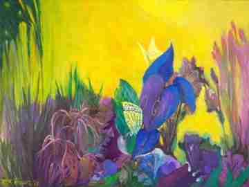 Butterflies Are Free, an original oil painting by Irene Veronica Marcello, 2013