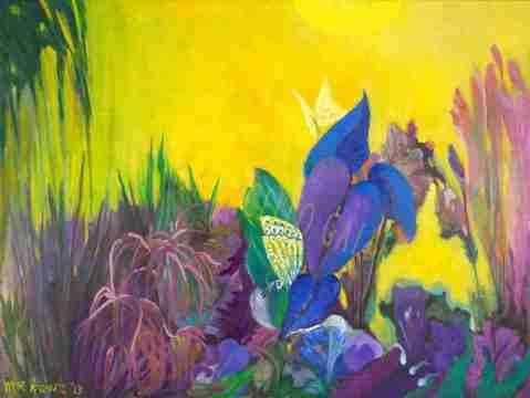 Butterflies Are Free, an original oil painting by Irene Veronica Marcello, 2013