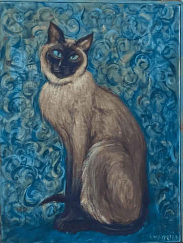 Meringue Cat (Original Oil Painting) by Irene Veronica Marcello, c 1962