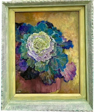 Yellow Cabbage Roses by Irene Veronica Marcello (b. 1939, d. 2020)